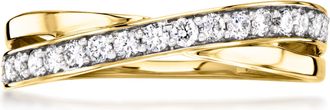Ross-Simons Lab-Grown Diamond Crisscross Ring in 10kt Yellow Gold
