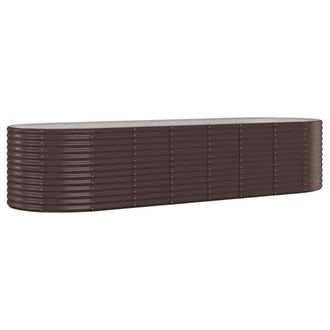 Berkfield Home Garden Raised Bed Powder-coated Steel 322x100x68 cm Brown | Size: 322 x 100 x 68 cm