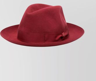 Borsalino chic bow detail wide brim hat