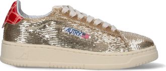 Autry Gold Fabric Low-Top Sneakers With Embossed Accents