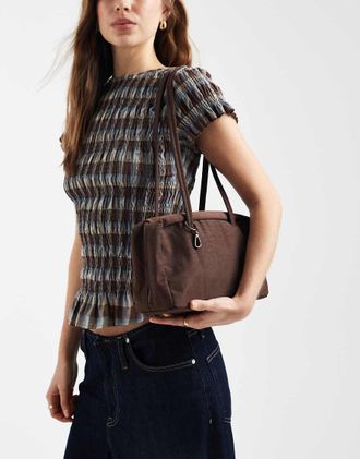 Baggu Borsa bowling in nylon color caff&egrave;-Marrone