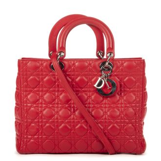 Dior Pre-owned Womens Lady Large Shoulder Bag - Red - One Size