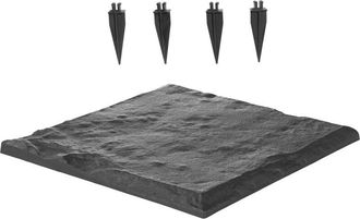OEM Losas Para Jard&iacute;n, Juego De 4, 39,5 X 39,5 Cm, Dise&ntilde;o Natural En Resina Pc Abs, Con Estacas De Fijaci&oacute;n, Adoquines Para Caminos Exteriores, C&eacute;sped Y P
