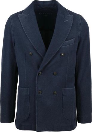Circolo 1901 Giacca Doppiopetto - Heren - Blazers - Blauw - 2XL - Wol - Jassen
