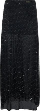 John Richmond Lange Mesh Rok met Micro Versieringen - Dames - Maxi Rokken - Zwart - XS - Rokken