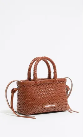 Bimba & Lola Plaited Leather Mini Bag in Honey at Nordstrom