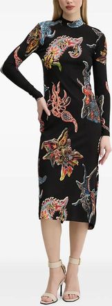 Desigual Abito midi a coste - Nero