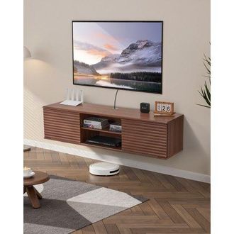 OEM Mueble De Tv En La Pared, Estante Flotante Para Tv 1520 X 390 X 368 Mm Con Estante Ajustable Y Puertas Correderas Para Reproductor De Dvd, Decodificad