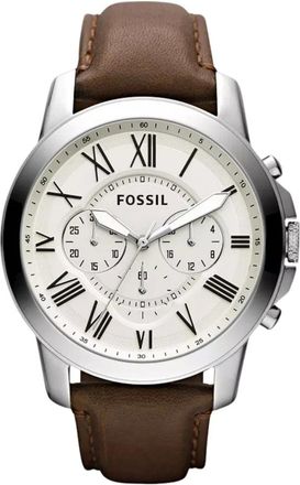 Fossil Accessoires, Heren, Bruin, ONE Size, Leer, Grant Chronograph Fs 4735