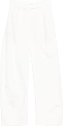 Brunello Cucinelli Wijde Broek - Dames - Wijde Broeken - Wit - XS - Katoen - Broeken
