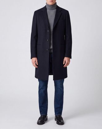 Giorgio Armani Single-Breasted Knee-Length Virgin Wool and Cashmere Coat