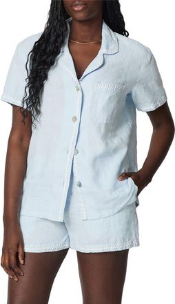 Bedhead Pajamas Linen Short Pajamas in Babys Breath Blue at Nordstrom, Size X-Small