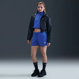 Nike Womens Nike Sportswear Club Fleece Mid-Rise Shorts in Blue | DQ5802-480