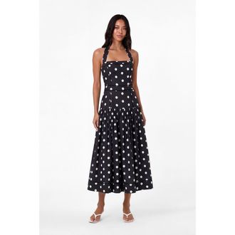 Nicholas Vivianne Dress in Black White Polka Dot at Nordstrom, Size 10