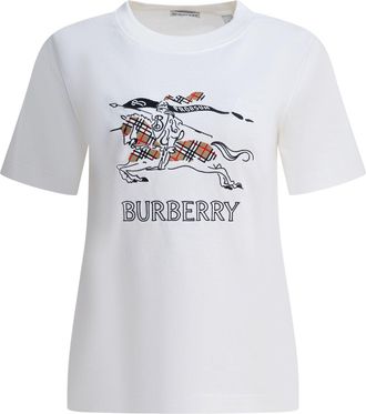 Burberry Cotton T-Shirt With Ekd T-Shirts Bianco-Donna