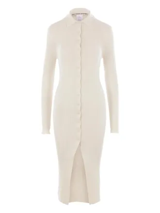 Meta Campania Collective rib-knit button midi dress - women - Silk - S - White