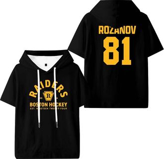 Generic Heated Rivalry Rozanov 81 Merch Hooded T-Shirts Unisex Short Sleeve Tee Casual Clothes (L,Black)