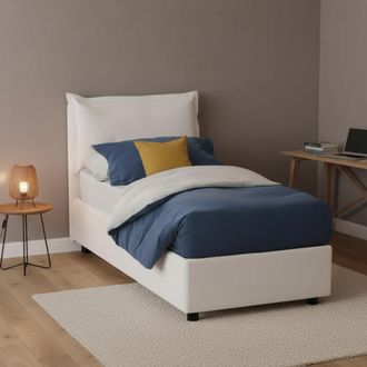 Talamo Italia Talamo Italia - Letto Singolo Perpetue, Letto Contenitore Con Rivestimento In Ecopelle, 100% Made In Italy, Apertura Frontale, Adatto Per Materasso Cm