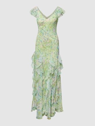 Jake*s Abendkleid mit Volants in Hellgruen, Gr&ouml;&szlig;e 32