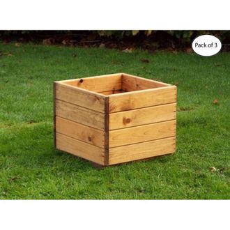 Charles Taylor Trading Multi Pack of 3 - Regular Open Berwick Planter - Fully Assembled in Light Brown