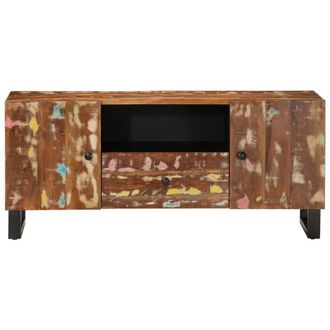 Berkfield Home TV Cabinet 105x33.5x46 cm Solid Wood Reclaimed&Engineered Wood in Brown