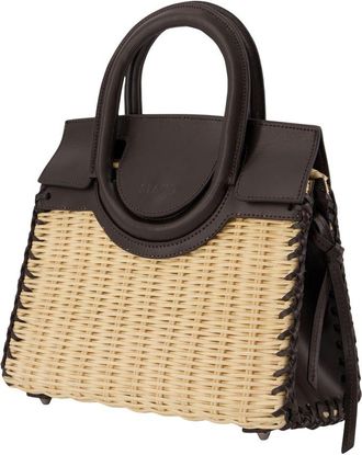 Staud Womens Maude Mini Top Handle Bag Beige Raffia
