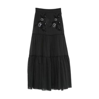 Ermanno Scervino Maxi Skirts, female, Black, Size: XS Maxi Skirt