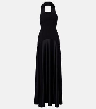 Solace London Mae satin-paneled bustier gown