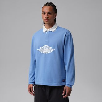 Nike Jordan Mens Jordan Flight Essentials Rugby Top in Blue | IM9148-489
