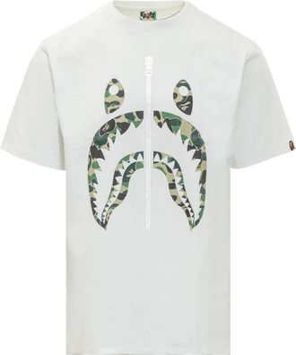 A Bathing Ape T-Shirts, male, White, Size: 2XL ABC Camo Shark Tee