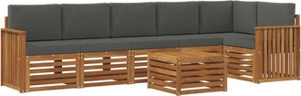 vidaXL Conjunto De Sof&aacute;s De Exterior 7 Uds. Natural Y Antracita Vidaxl