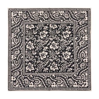 Toteme Womens Lace-Patterned Silk Scarf Black