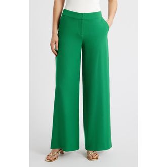 Tahari by ASL Wide Leg Pants in Emerald at Nordstrom, Size 4