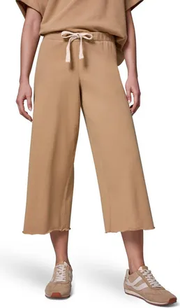 DKNY Cotton Terry Crop Drawstring Pants in Fawn at Nordstrom, Size X-Small
