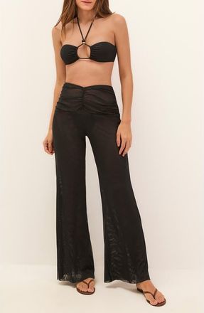 Vix Saana Sheer Cover-Up Pants in Black at Nordstrom, Size X-Large