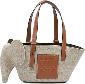 Loewe Shopper - 2021 Small Felt Elephant Basket Tote - Gr. unisize - in Grau - für Damen