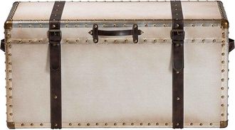 Baxton Studio Nevio Vintage Weathered Canvas Storage Trunk