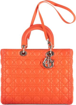 Dior Borsa tote Lady-D grande - Arancione