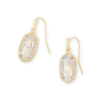 Kendra Scott Lee Gold Drop Earrings In Dichroic Glass