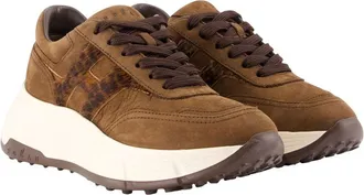 Hogan Womens H669 Allacciato Sneaker Brown Calfskin