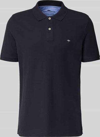 Fynch-Hatton Fynch-Hatton Regular Fit Poloshirt mit Label-Stitching in Marine, Gr&ouml;&szlig;e XXXL