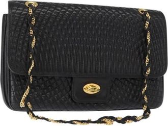 Bally Pre-owned Shoulder Bags, female, Black, Size: ONE SIZE Pre-owned Leather Shoulder Bag