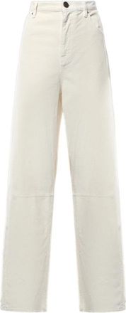 Pinko Wijde broek - Dames - Wijde Broeken - Wit - W28 - Katoen - Broeken