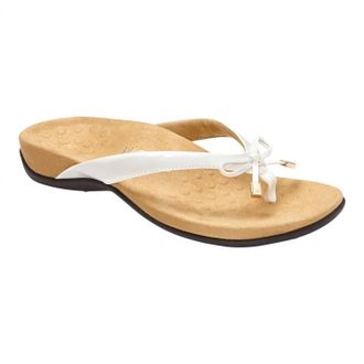 Vionic Womens Bella Toe Post Sandal In White
