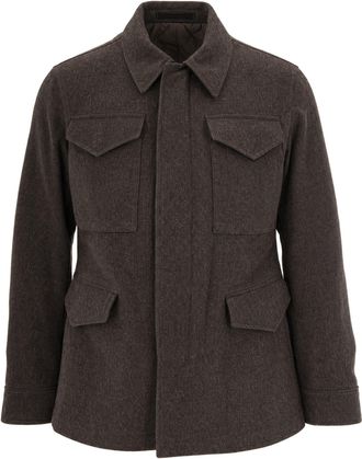 Eleventy Moro Textured Wool Sahariana Jacket