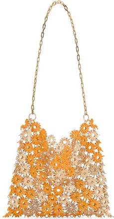 Mango Flower Metal Shoulder Bag in Orange at Nordstrom