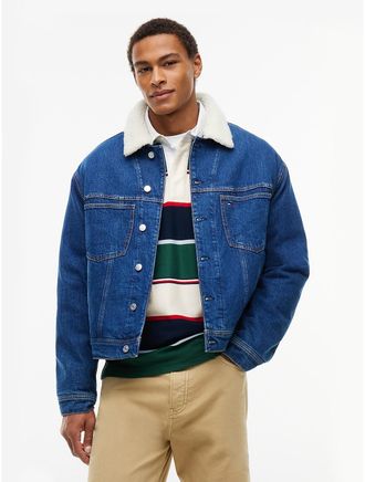 Tommy Hilfiger Mens Tommy Jeans Archive Teddy Denim Jacket - Denim Blue - XXL