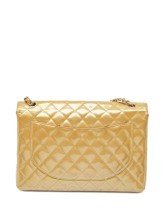 Chanel maxi Classic Single Flap shoulder bag - women - Leather/Patent Leather - One Size - Neutrals