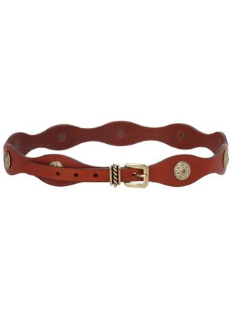 Etro Brown Studded Buckle Belt