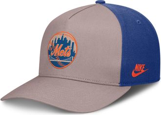 Nike New York Mets Cooperstown Rise Nike Mens MLB A-Frame Adjustable Hat in Brown | NB1A0KJ6M89-LCD